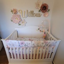 Sweet Jojo Designs Watercolor Floral Crib Bedding 