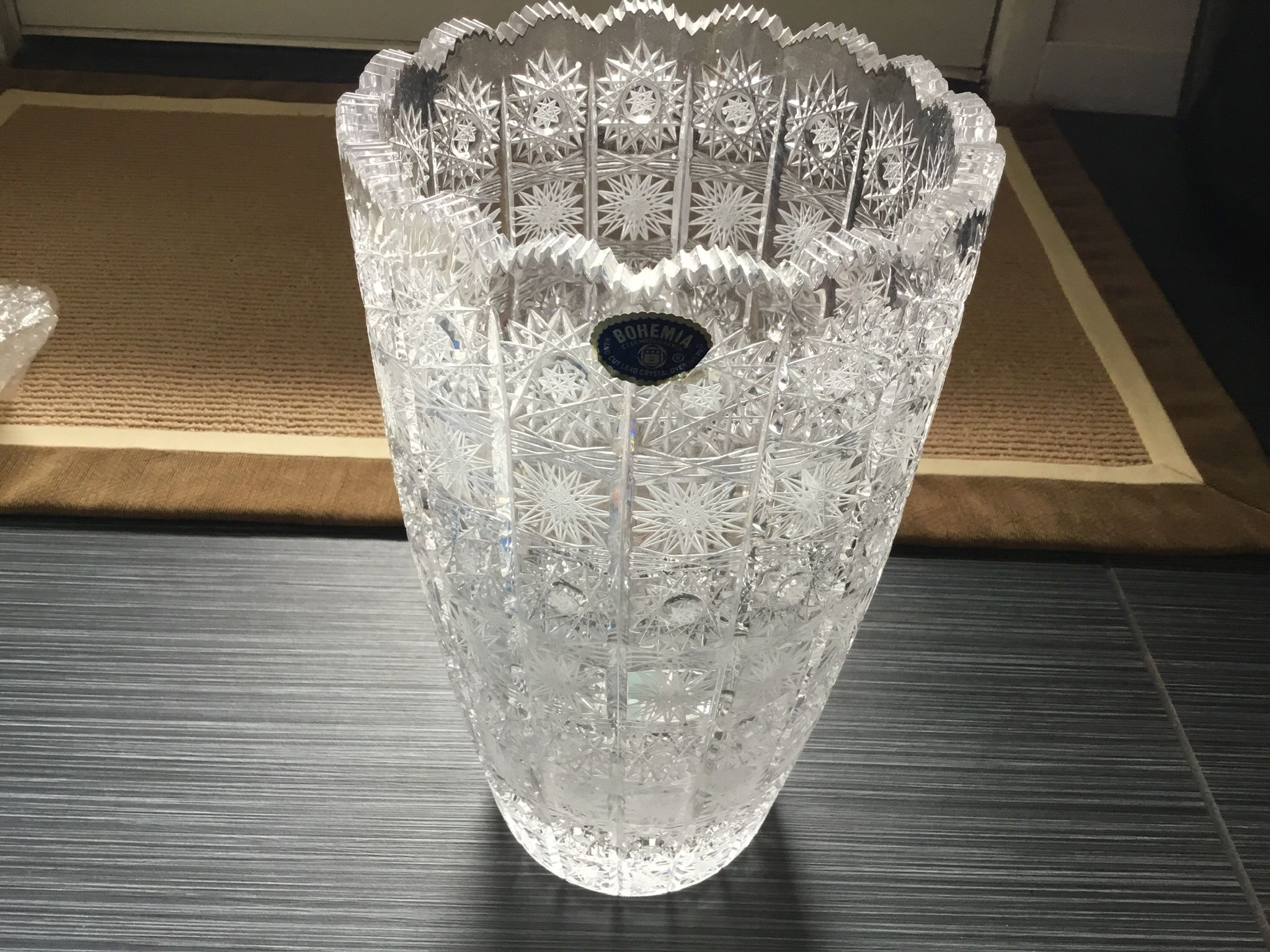 Bohemian Crystal Czech Vase
