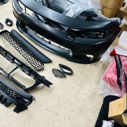 2015-2023 Dodge Charger 19 SRT Hellcat Front Bumper Conversion Kit PP LED GRILL