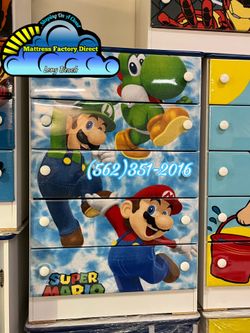 Mario brothers five drawer dresser new chest cajonera Comoda nueva