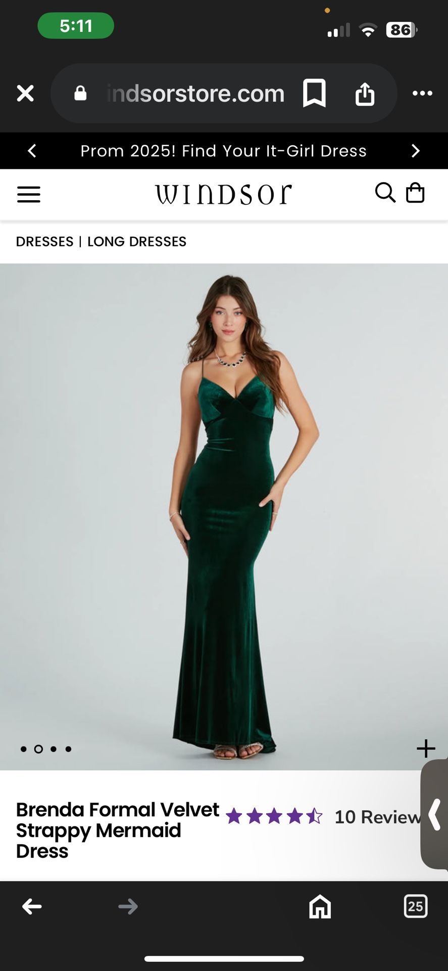 Emerald green prom dress