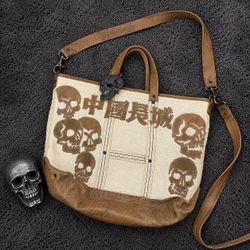 The Great China Wall - Large Lambskin Leather Bag