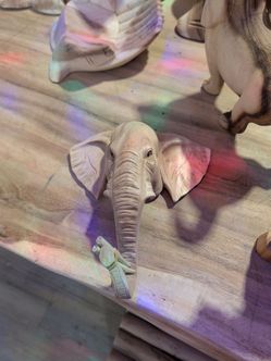 Hand-Carved Wooden Elephant Head Sculpture