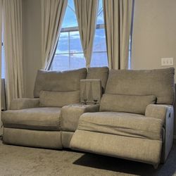 Gray Power Reclining Loveseat