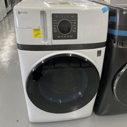 GE Profile 4.6 cu. ft. Smart UltraFast Electric Washer and Dryer Combo in White with Ventless Heat Pump Technology