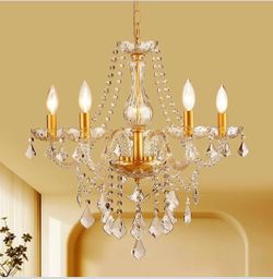 23" Gold Crystal Candle Chandelier — Luxury Statement Lighting