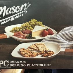 New Mason 2pc Ceramic Serving Platter Set