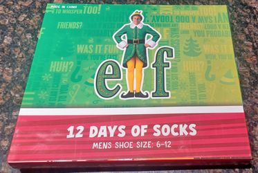 ELF 12 Days Of Socks Men's Shoe Size 6-12