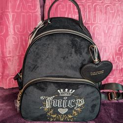 NWT  Black Heritage Juicy Couture Velour Backpack