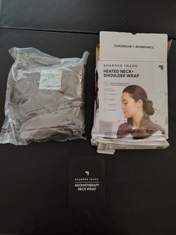 Sharper Image Aromatherapy Heated Neck & Shoulder Wrap – Open Box / Brand New Inside
