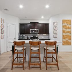 White woven and Acacia Barstools
