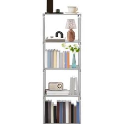 Plastic Shelving Unit 4 Layer, 15.7x11.0x49.2In Plastic Shelving Units Free Standing,Storage Unit, Book Cabinet Rack Bookcase Shelving Storage Organiz