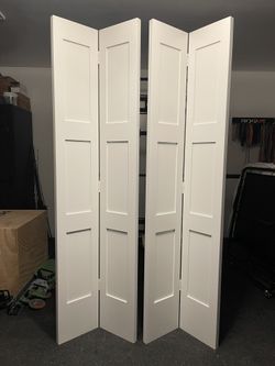 White Wood Folding Doors