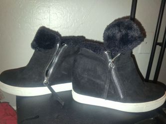 Brash Faux Fur Wedge Sneaker Booties - Women’s Size 7