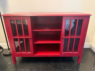 Red wooden dining sideboard