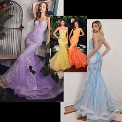 New With Tags Mermaid Tulle & Glitter Formal Dress & Prom Dress $255