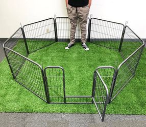 (Brand New) $85 Pet 8-Panel Playpen, Each Panel (24” Tall X 32” Wide) Heavy Duty Dog Exercise Fence Gate Crate Kennel