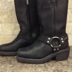 Womens Sz 4M HARLEY DAVIDSON 86222 WATERPROOF Hustin Riding Black Boot
