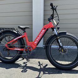 VTUVIA Reindeer 750 Watts 26 Inch Step Thru Electric Bike In Red