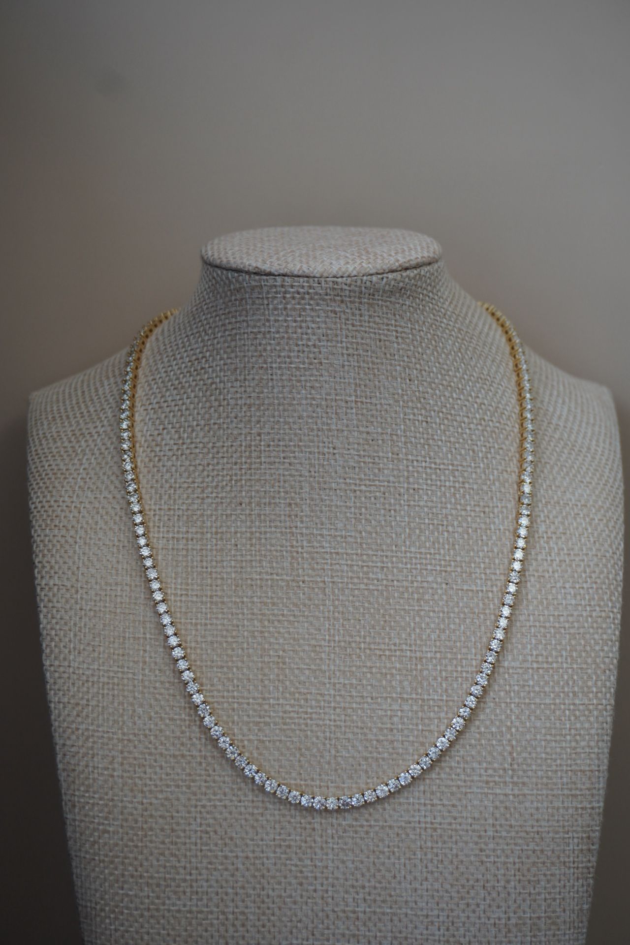 Lab Grown Tennis Necklace 14k Yellow Gold