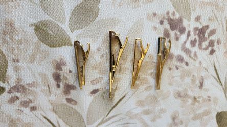 Gold-Tone Tie Clips Set of 4