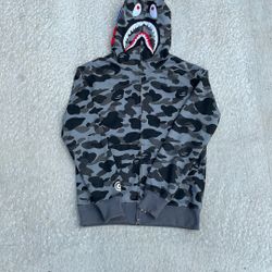 Gray and black Bape hoodie size small never worn authentic