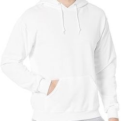 Heavy 80% Cotton 20% Polyester Adult Pullover White Hoodie M, L, XL