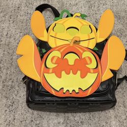Disney Stitch and Angel Halloween Loungefly Mini Back Pack