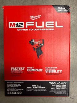 Milwaukee M12 FUEL 1/4" Hex Impact Driver 3453-20
