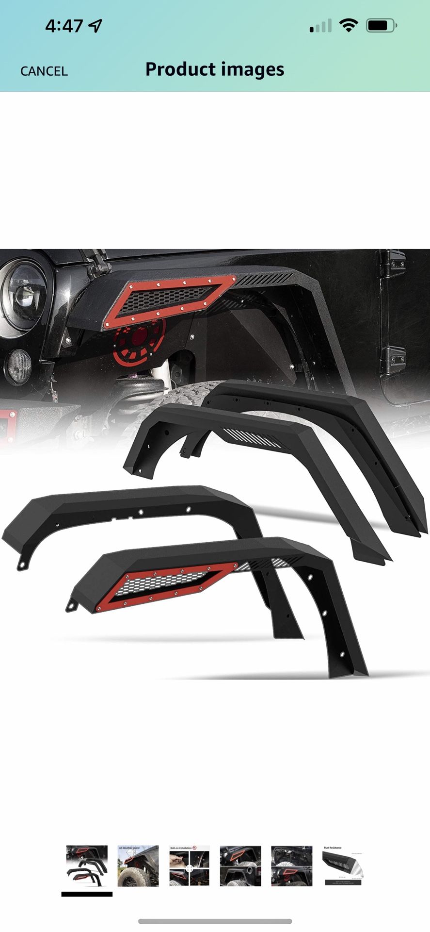 Oedro Front & Rear Fender Flares for Jeep