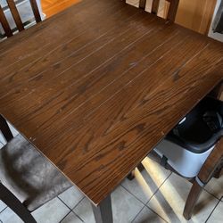 Wooden Dining Table With 4 Wooden Chairs