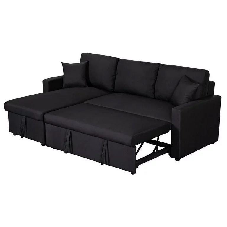 New In Box Black L Shape Sofa Bed 🛌 Fold Out Bed 