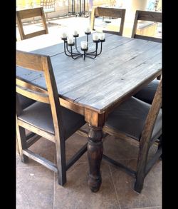 Wood table and 8 chairs