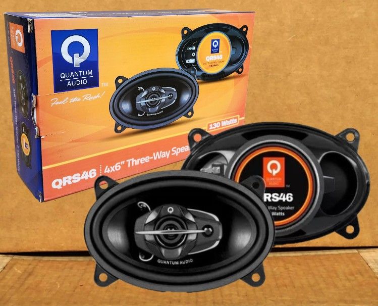 Car Speakers Set 4"x6" 3-Way Coaxial Speaker System 130 Watts Quantum Audio QRS46 🚨 Payment Options Available 🚨 No Credit Needed 🚨 