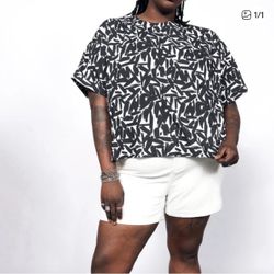 Wildfang Essential Boxy Top Paintbrush Strokes Size 3X