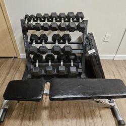 Dumbbell Set With Bench And Rack 