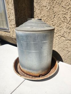 Vintage Galvanized Metal Poultry Feeder OBO