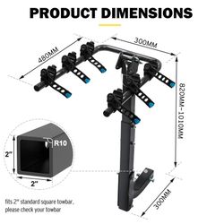 SAN HIMA 3 Bicycle Bike Carrier Foldable 2" Hitch Mount Foldable