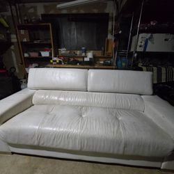 White Leather Couch- Kids Summer Fundraiser