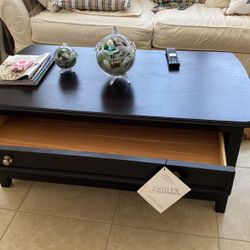 Black Coffee Table With 3 Cedar Draws