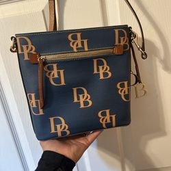 Dooney And Bourke Blue Monogram Crossbody Purse