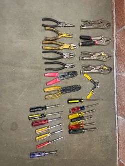 TOOLS 26 piece lot, vise grip needle nose nut driver pliers channel locks