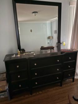 Black Dresser with Mirror