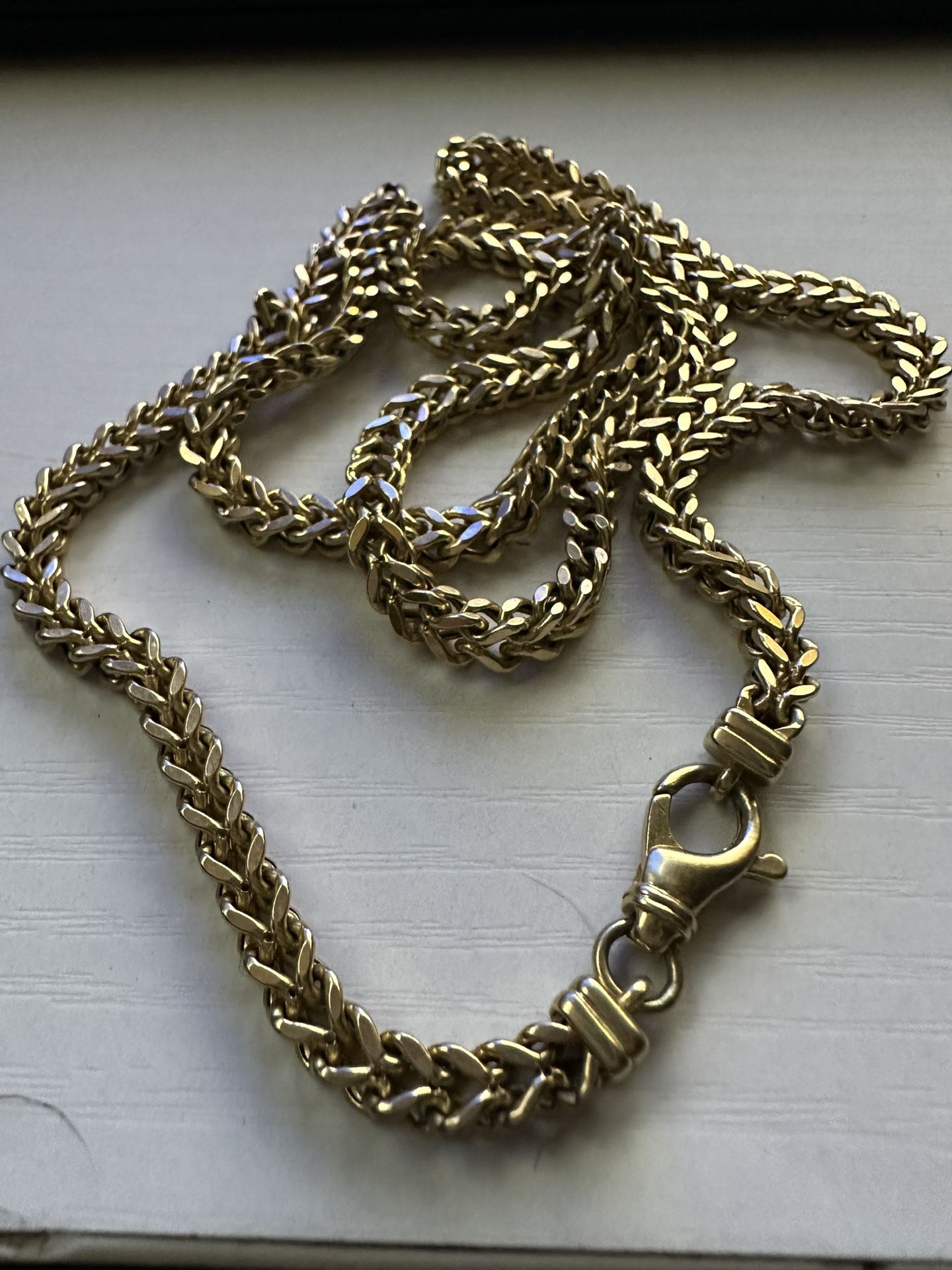 14K Gold Foxtail Necklace 24 Inches
