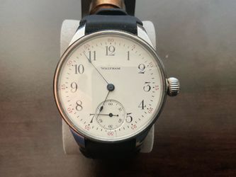 Waltham 100 year-old pocket watch converted to a whist watch runs perfect Manual wind