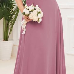 Double V-Neck Ruffles Padded Plus Size Wholesale Evening Dresses