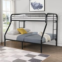 Black Metal Bunk Bed Twin / Full (Mattress not Included) 👍FREE FINANCING AVAILABLE 👉 0️⃣ DOWN PAYMENT ❗NO CREDIT CHECK❗ 