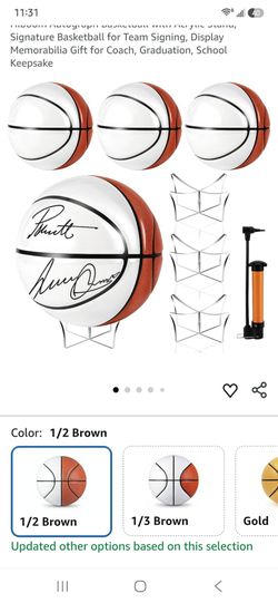Hiboom Autograph Basketball with Acrylic Stand, Signature Basketball for Team Signing, Display Memorabilia Gift for Coach, Graduation, School Keepsake