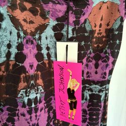Betsey Johnson tie dye bustle strap tank Mini dress women small BNWT