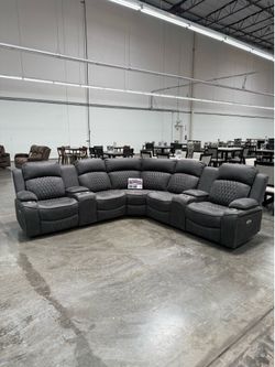 Power recliner sectional sofa